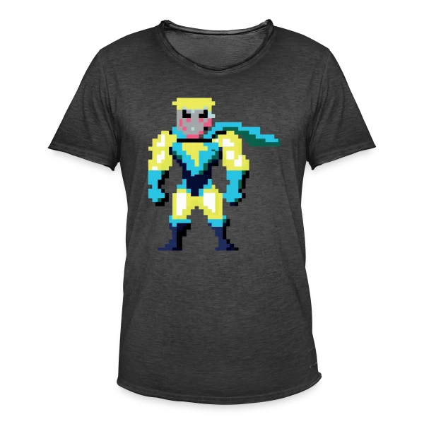 Super-Héros Pixel Franck sur T-shirt vintage Homme