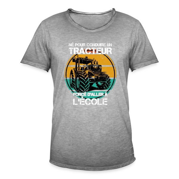 Né pour le Tracteur: Humour Agricole sur T-shirt vintage Homme