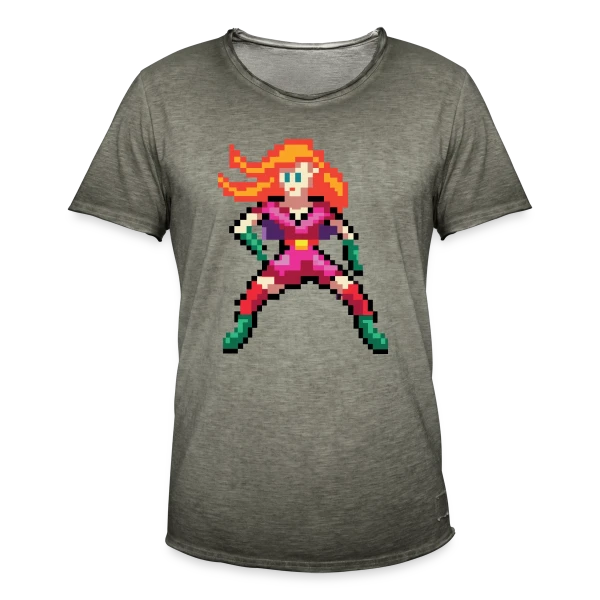 Super-Héroïne Rouge sur T-shirt vintage Homme