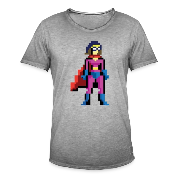 Super-Héroïne Pixel Anna sur T-shirt vintage Homme