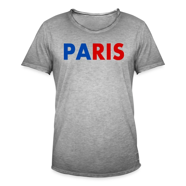Paris Tricolore Typographie sur T-shirt vintage Homme
