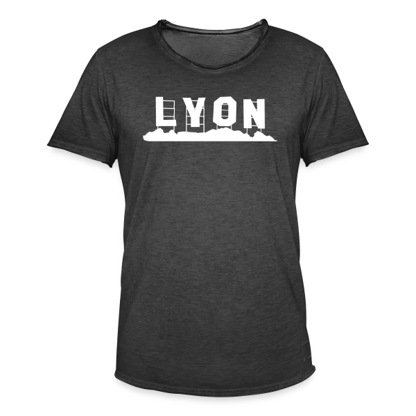 Lyon Minimaliste Blanc sur T-shirt vintage Homme