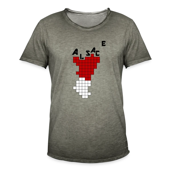Alsace Pixel Art - Humour Rétrogaming sur T-shirt vintage Homme