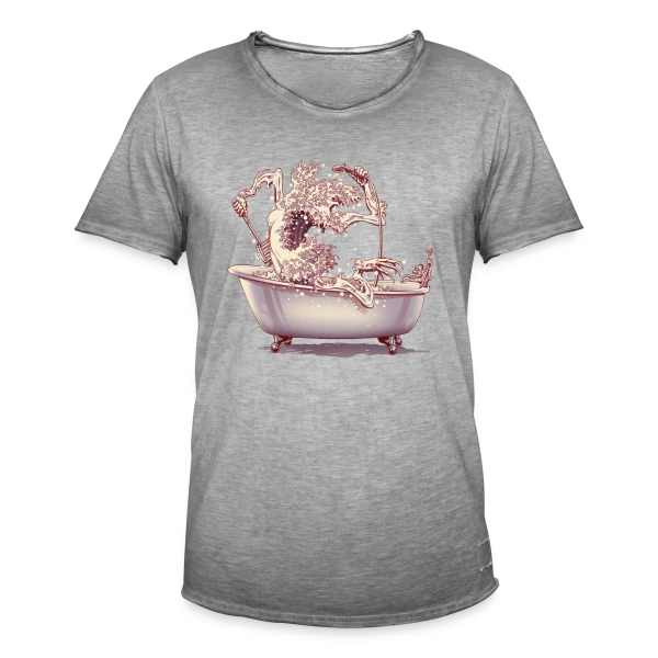 L'Étrange Bain de Kanagawa sur T-shirt vintage Homme