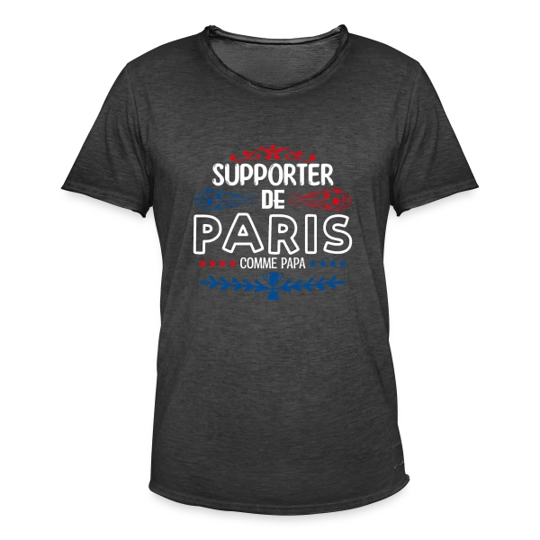 Supporter Football Parisien sur T-shirt vintage Homme