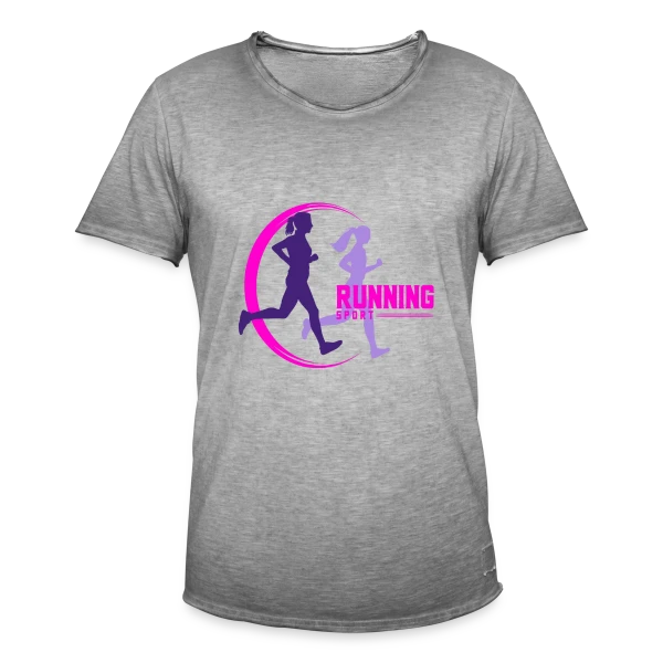 Running : Deux Filles en Pleine Course sur T-shirt vintage Homme