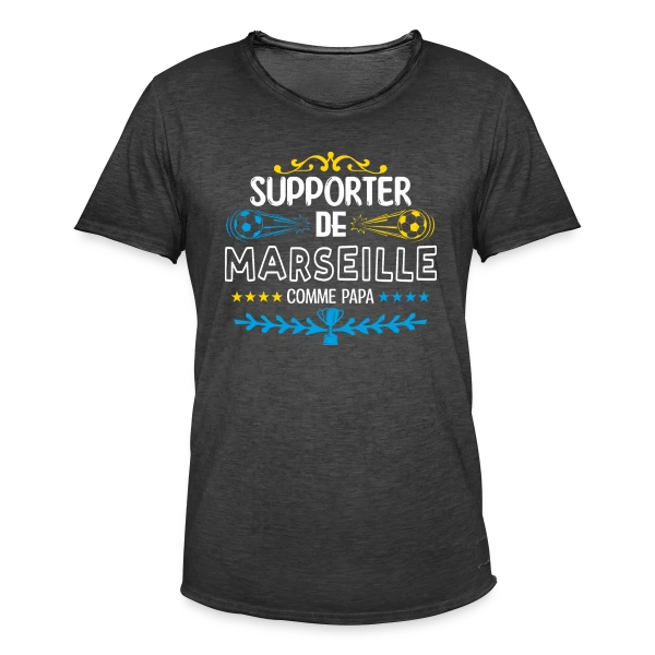 Ferveur Foot Marseillaise sur T-shirt vintage Homme
