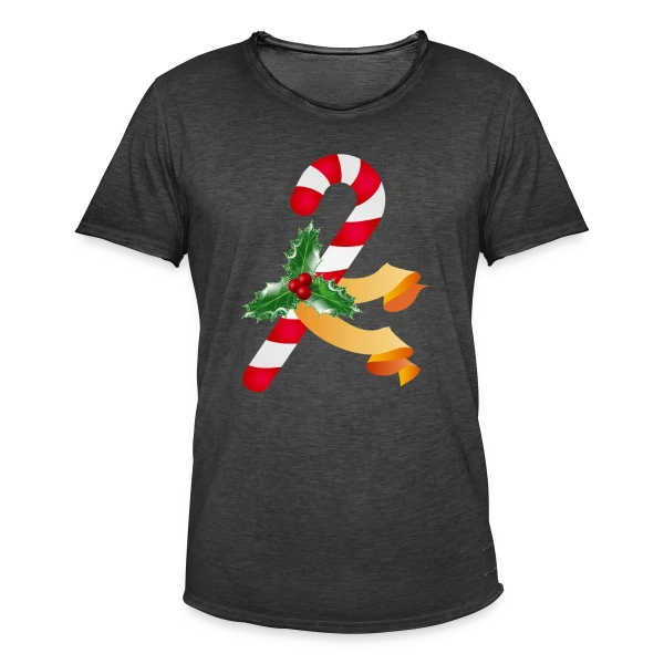 Sucre d'Orge et Houx pour la Période des Fêtes sur T-shirt vintage Homme