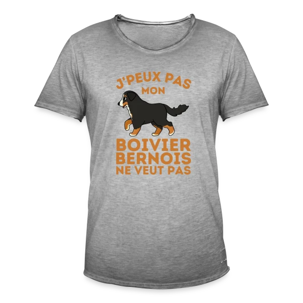Humour Mon Bouvier Bernois sur T-shirt vintage Homme