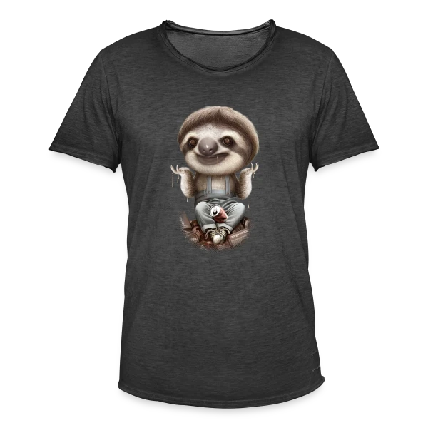 Le Paresseux S'en Fiche sur T-shirt vintage Homme