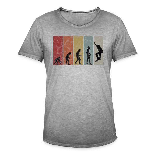 Évolution Rétro Skateboarder sur T-shirt vintage Homme