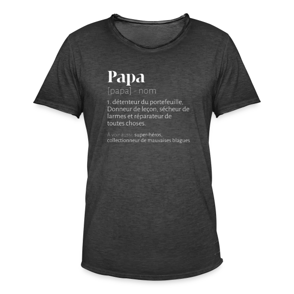 Papa Bricoleur - Définition Humour Fête des Pères sur T-shirt vintage Homme