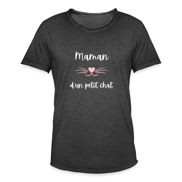 Maman d'un Petit Chat : T-shirt Humour pour Amoureuse des Félins sur T-shirt vintage Homme