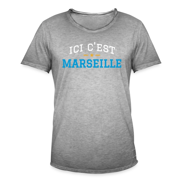 Ici C'est Marseille Fierté sur T-shirt vintage Homme