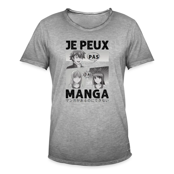 Je peux pas, j'ai manga : l'excuse parfaite pour les Otakus sur T-shirt vintage Homme