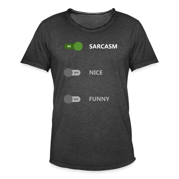 Interrupteur Sarcasme ON sur T-shirt vintage Homme