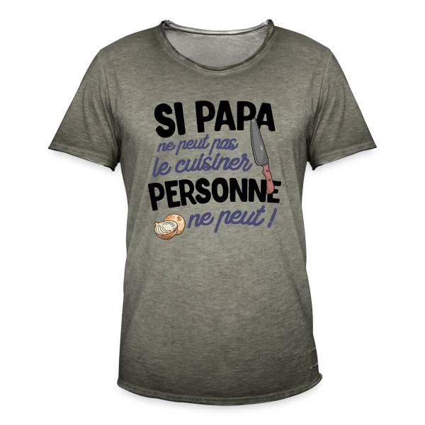 Papa Cuisinier - Le Maître des Fourneaux sur T-shirt vintage Homme