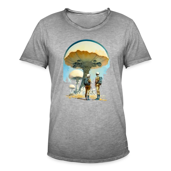 Astro-Champignons 70s Sci-Fi Spatial sur T-shirt vintage Homme