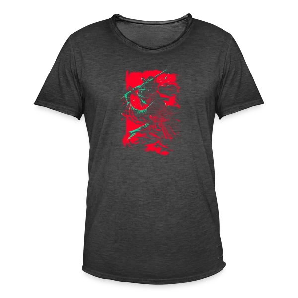 Fille Samurai Anime au Katana sur T-shirt vintage Homme