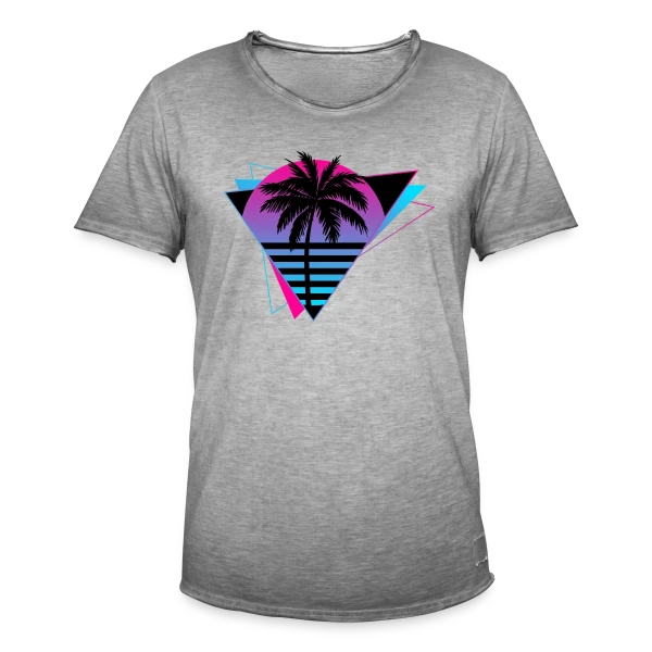 Palmier Rétro Synthwave sur T-shirt vintage Homme