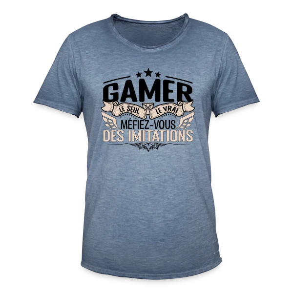 'Le Vrai Gamer' : Méfiez-vous des Imitations sur T-shirt vintage Homme