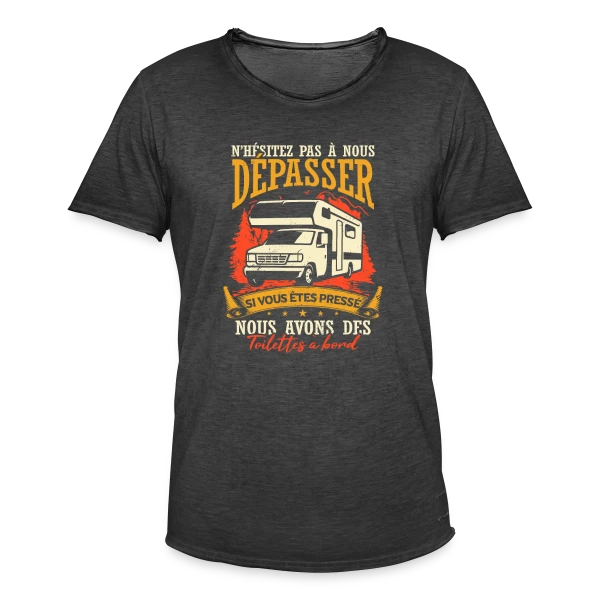 Drôle de Campeur en Camping-Car: Mes Vacances Parfaites! sur T-shirt vintage Homme
