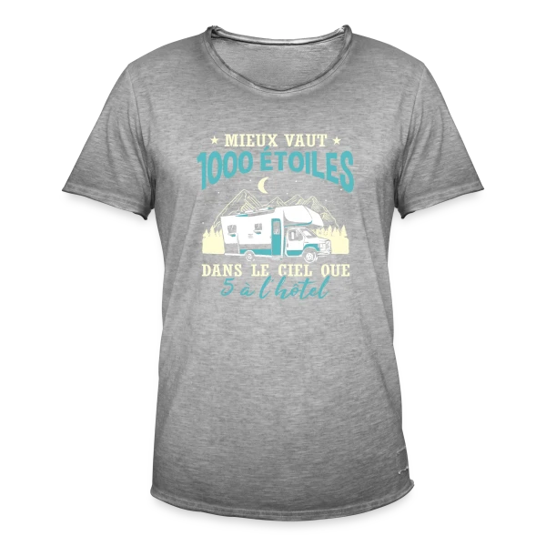 Camping-Car Fun: L'Humour du Campeur Passionné sur T-shirt vintage Homme