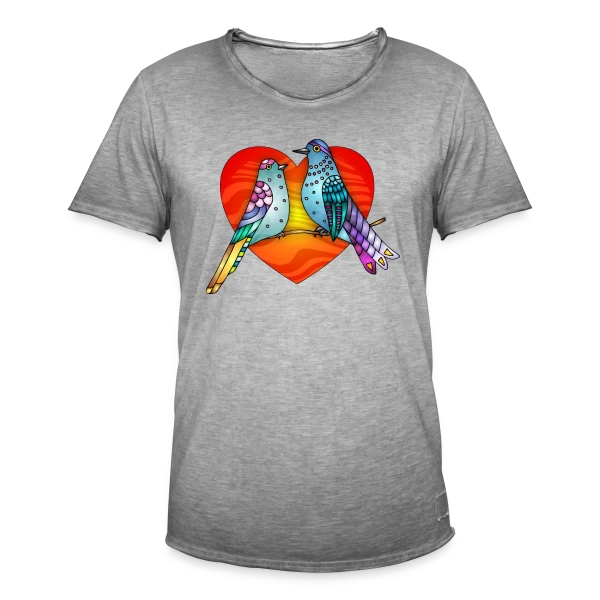 Envol Poétique des Oiseaux sur T-shirt vintage Homme