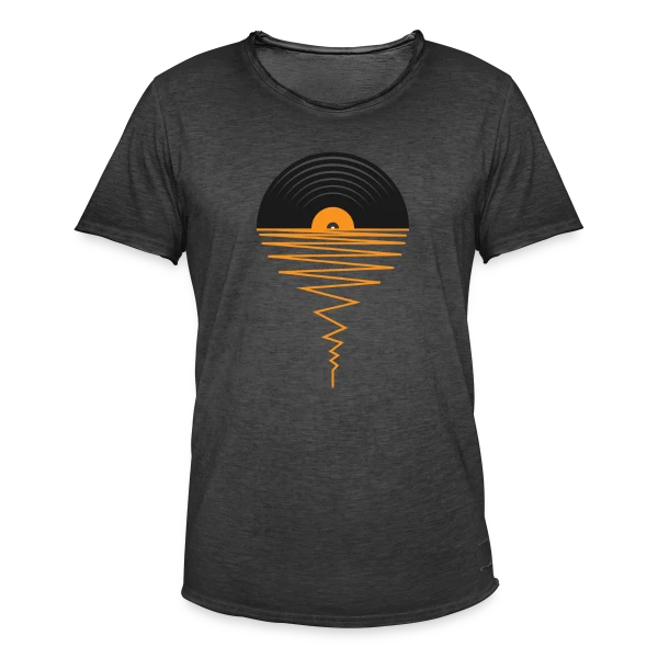 Collectionneur de Vinyles Coucher de Soleil sur T-shirt vintage Homme