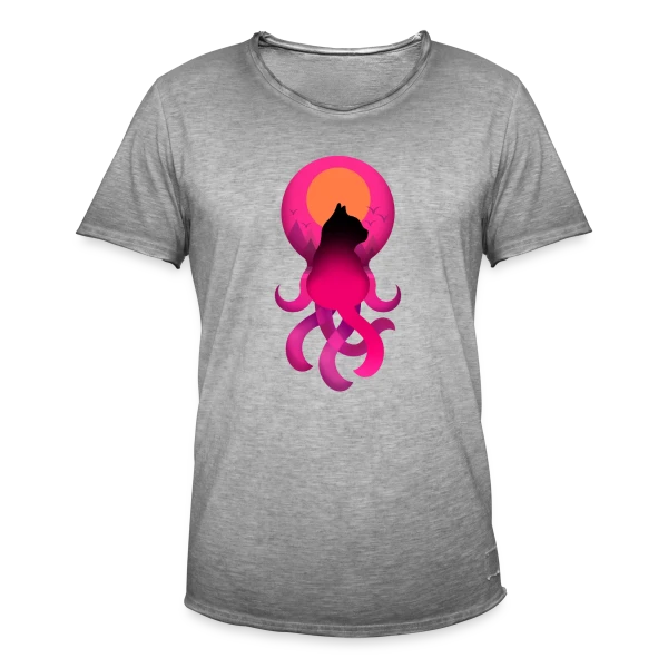 Octo-Chat Fantastique sur T-shirt vintage Homme