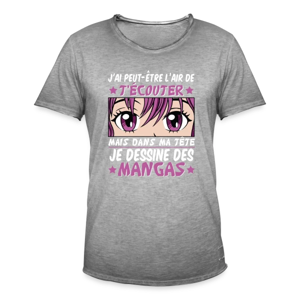 Fan d'Anime & Dessinateur Manga sur T-shirt vintage Homme