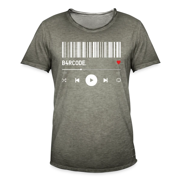 Barre de Lecture Musicale Cœur sur T-shirt vintage Homme