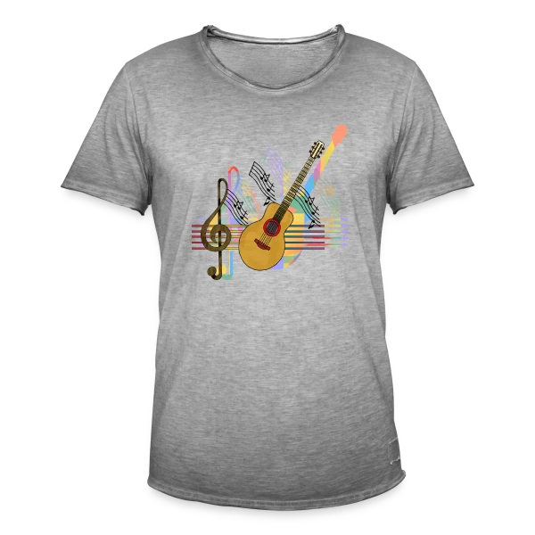Passion Guitare sur T-shirt vintage Homme