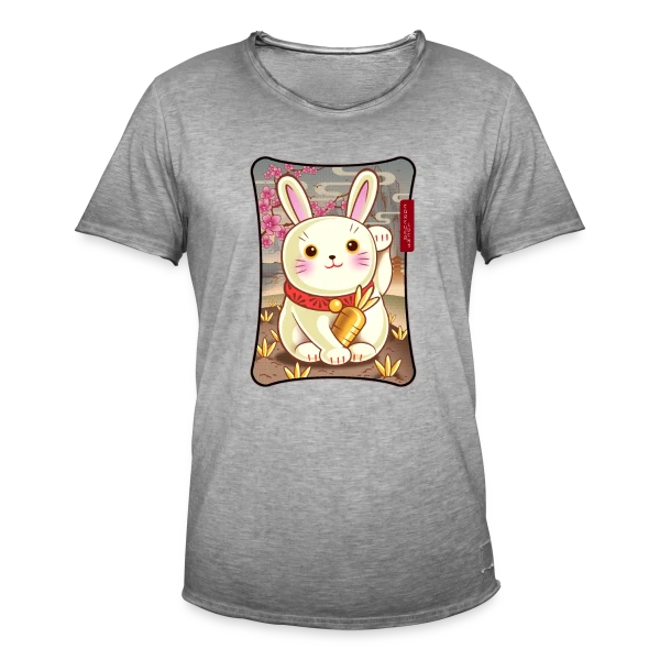 Lapin de la Chance Zen sur T-shirt vintage Homme