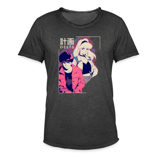 Agents Secrets Anime Rétro 80s/90s - Projet Delta sur T-shirt vintage Homme