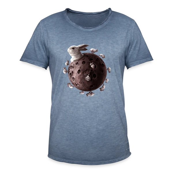 Planète Lapin : Le Bonheur des Rongeurs sur T-shirt vintage Homme