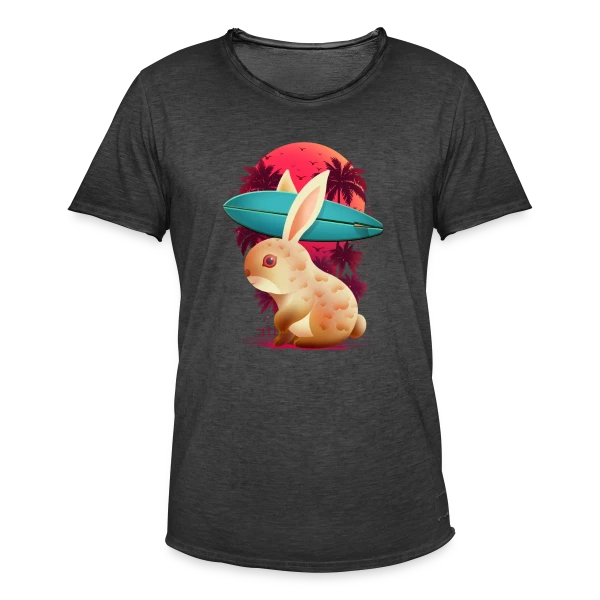 Lapin Surfeur Estival sur T-shirt vintage Homme