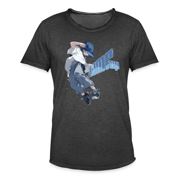 Parkour Manga : Athlète Streetstyle en Plein Saut sur T-shirt vintage Homme