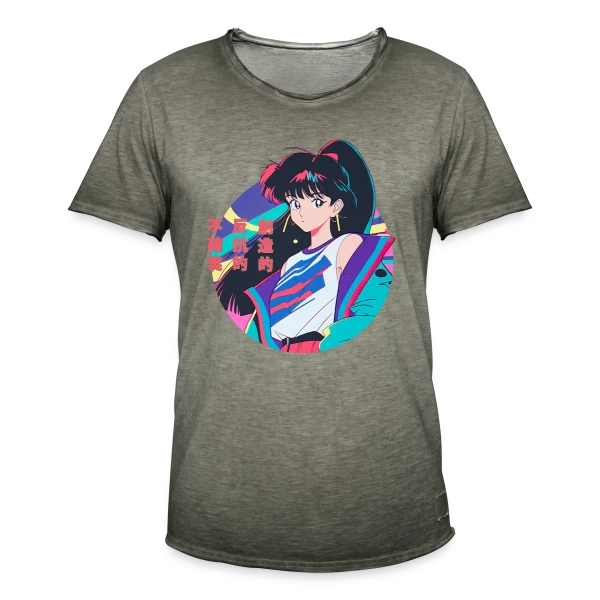 Fille Anime Rétro 80s/90s Windbreaker sur T-shirt vintage Homme
