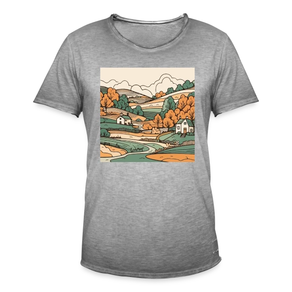 Douceur du Paysage Champêtre sur T-shirt vintage Homme