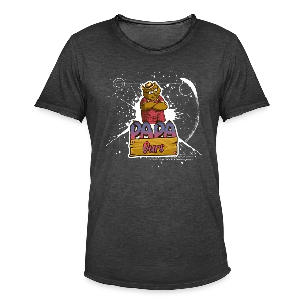 Humour 'Papa Ours' - Cadeau Fête des Pères Câlin sur T-shirt vintage Homme