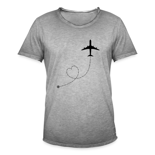 Avion Route Cœur sur T-shirt vintage Homme