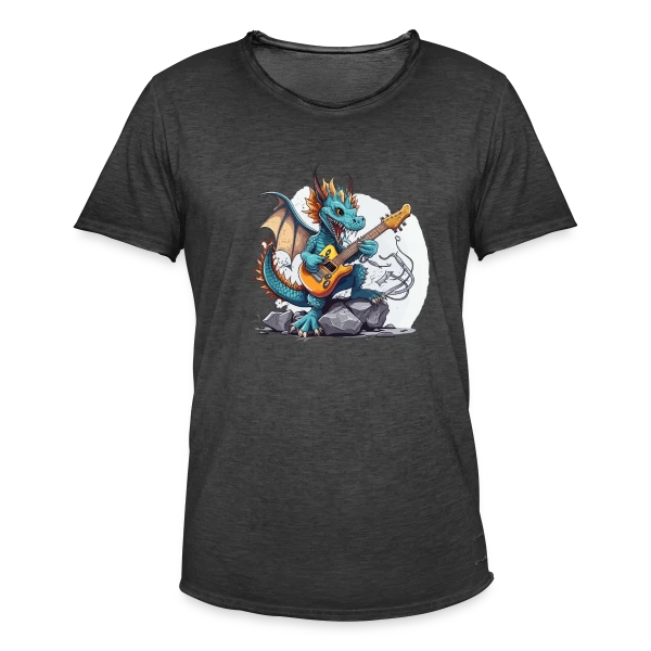 Dragon Rocker : La Légende Musicale sur T-shirt vintage Homme