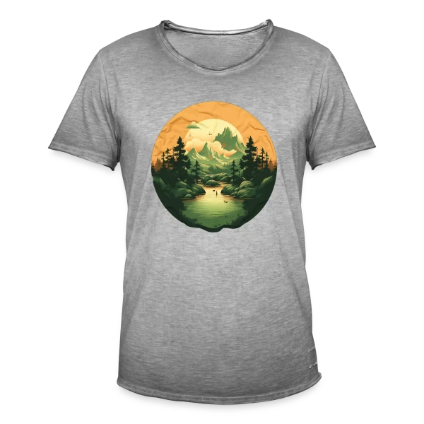 Paysage Naturel : Design Sérénité sur T-shirt vintage Homme