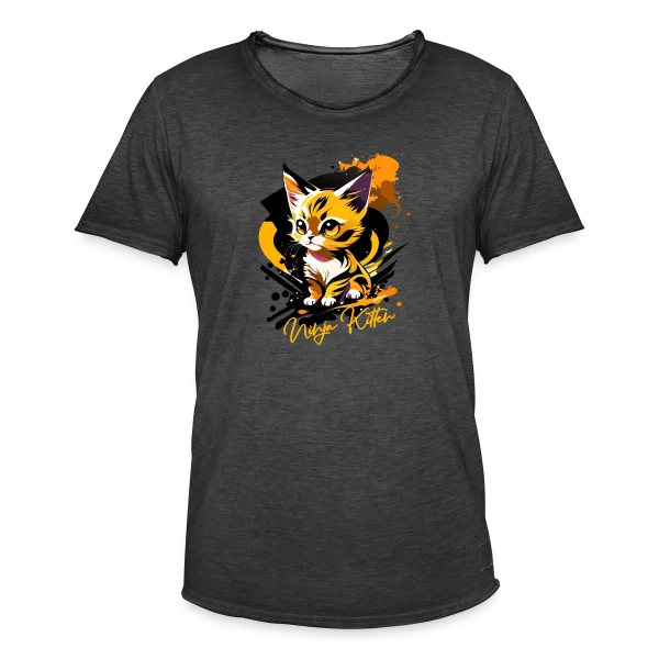 Chaton Ninja Urbain sur T-shirt vintage Homme