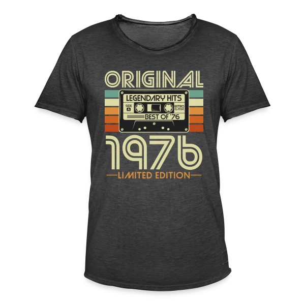 Cassette Rétro 1976 Légendaire sur T-shirt vintage Homme