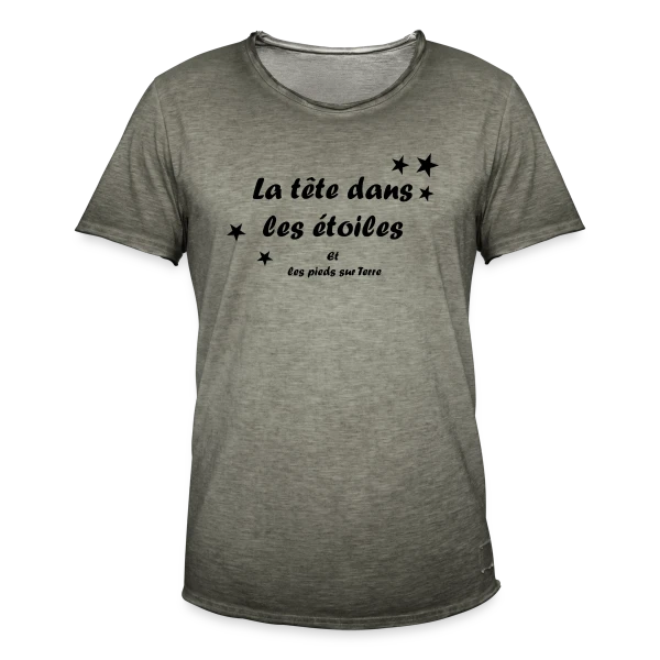 La tête dans les étoiles sur T-shirt vintage Homme