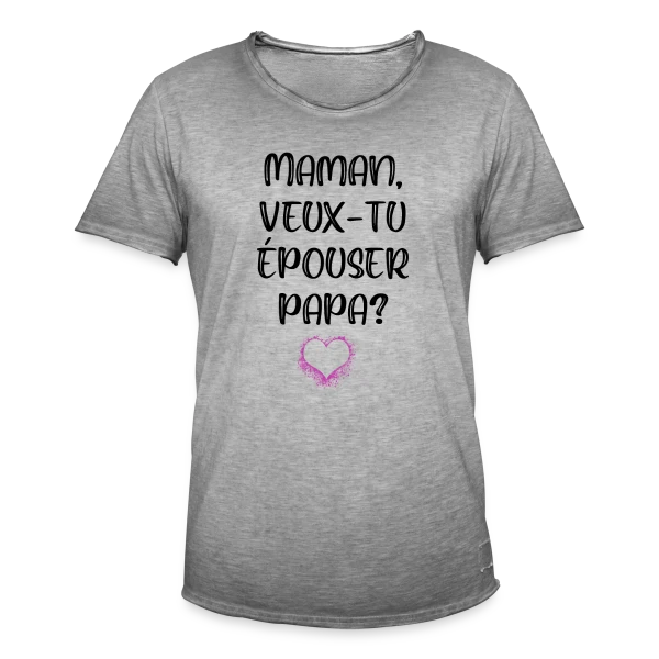 Demande en Mariage Enfant sur T-shirt vintage Homme