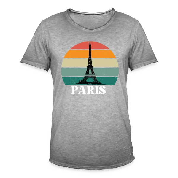 Tour Eiffel Rétro Sunset sur T-shirt vintage Homme