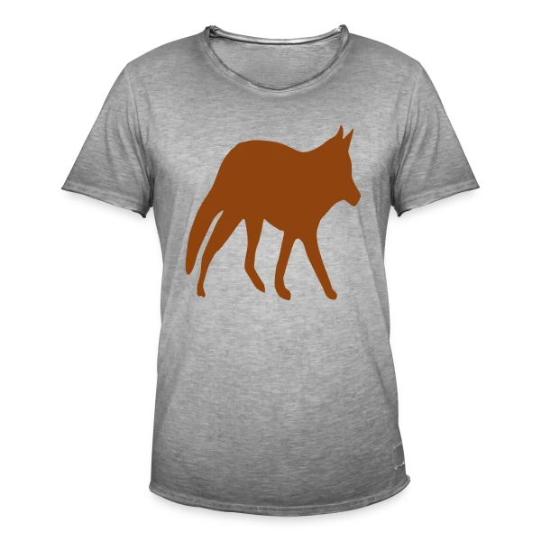 Silhouette Renard Sauvage sur T-shirt vintage Homme